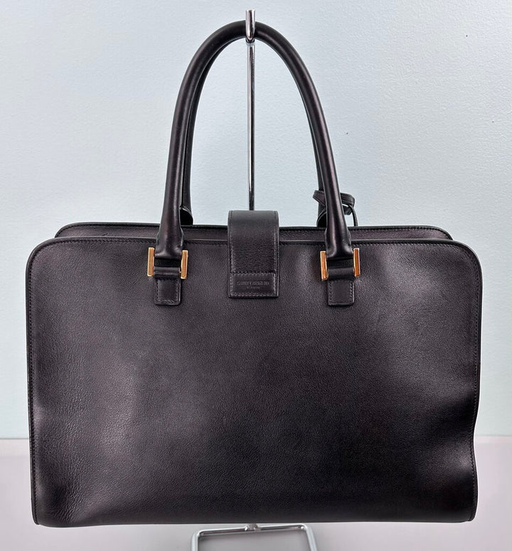Saint Laurent leather monogram cabas satchel