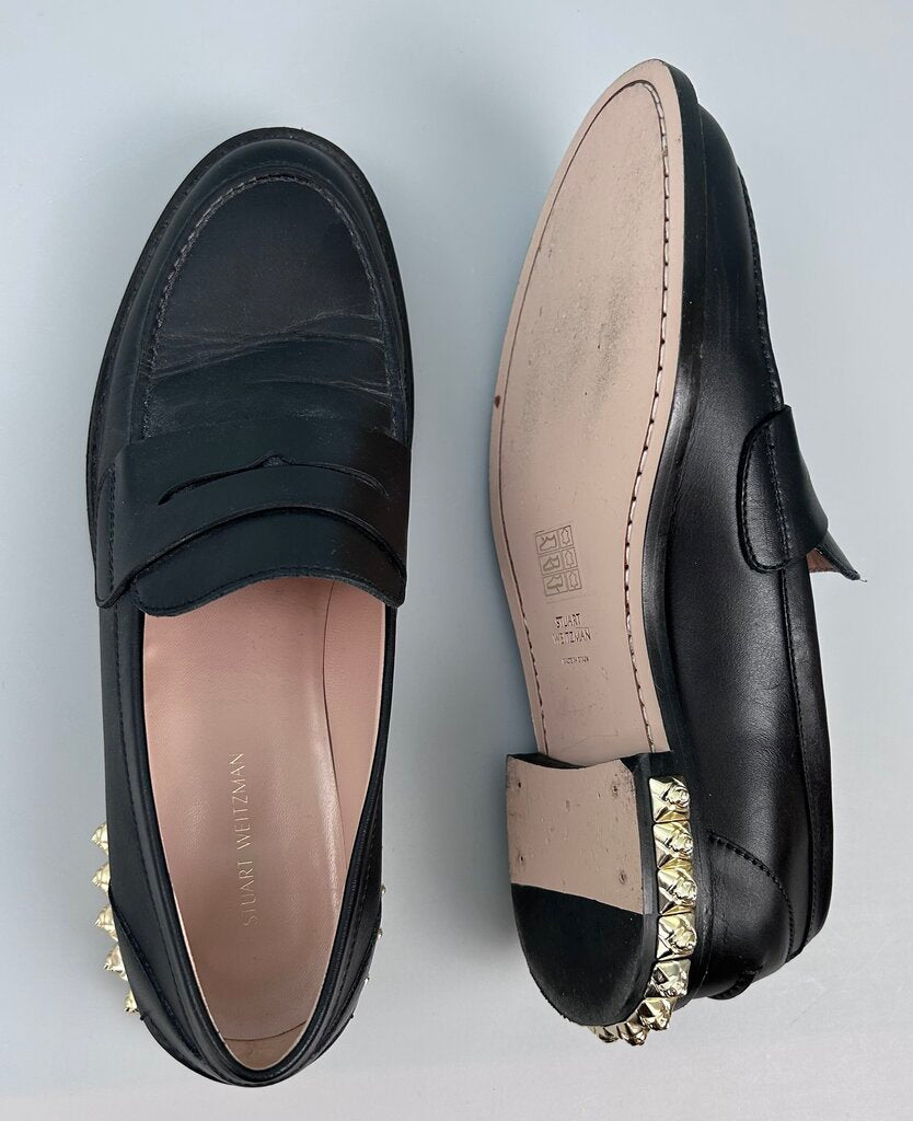 Stuart Weitzman rose studded heel leather loafer (size 9)