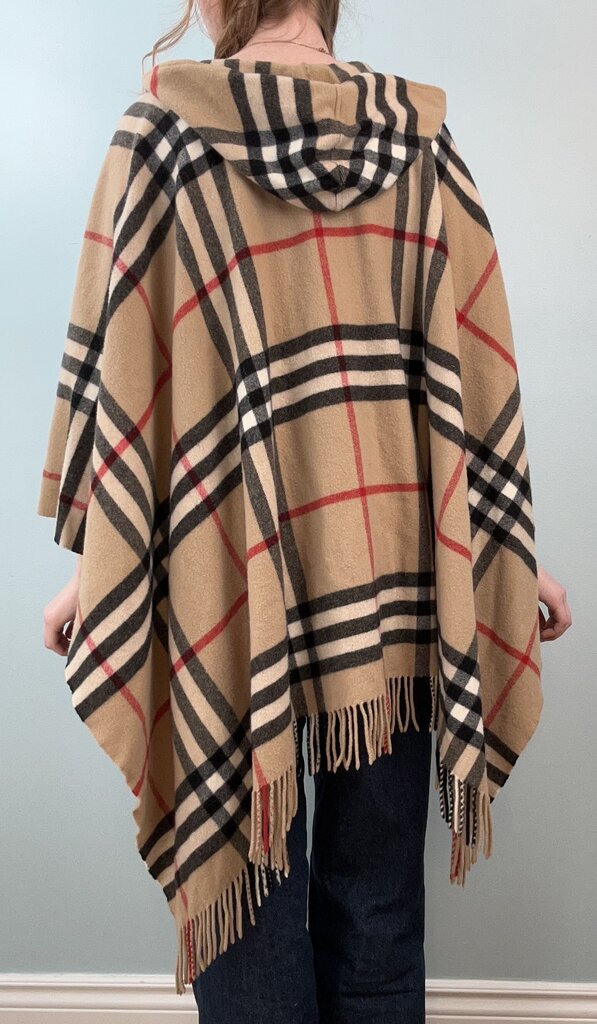 Burberry merino/cashmere blend hooded shawl (O/S)