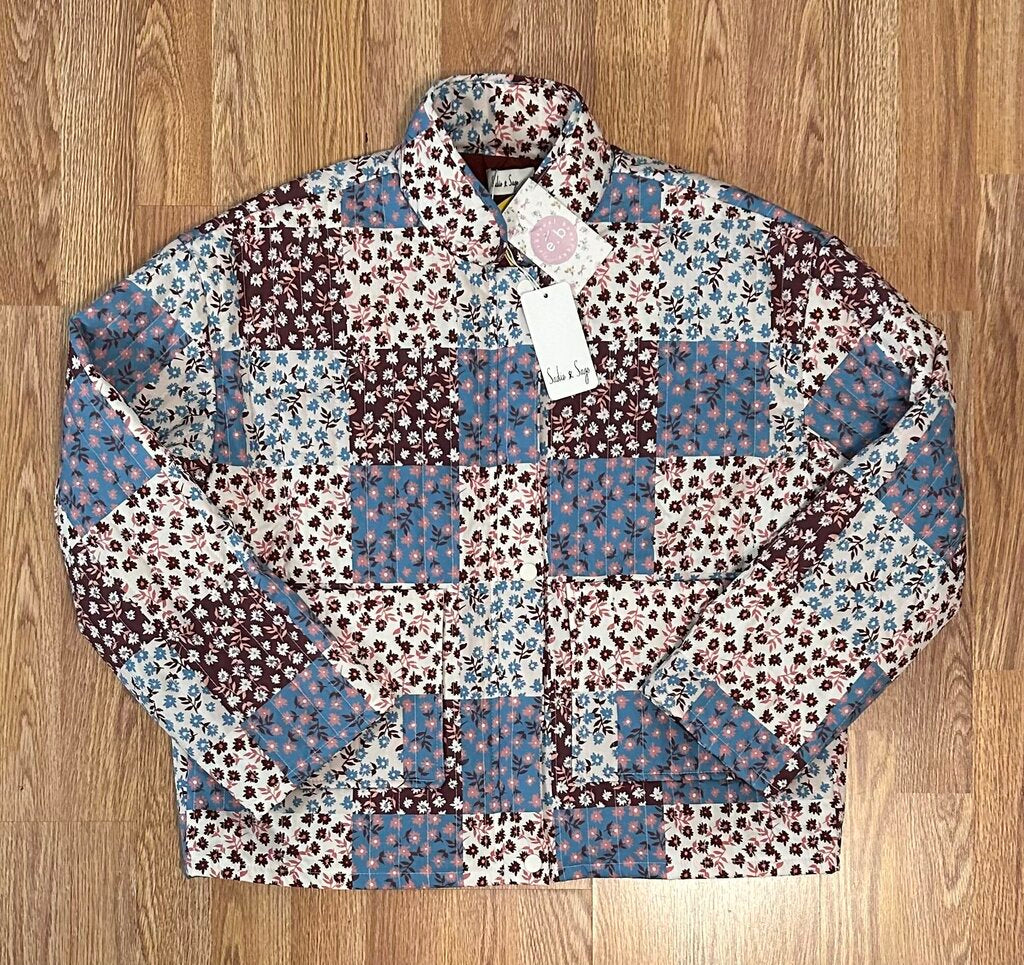 sadie & sage NWT patchwork quilted floral jacket (M)