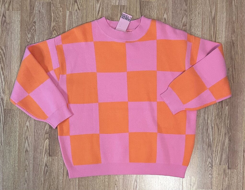 Smash & Tess NWT "Chrissy" oversized checkered pullover (M/L)