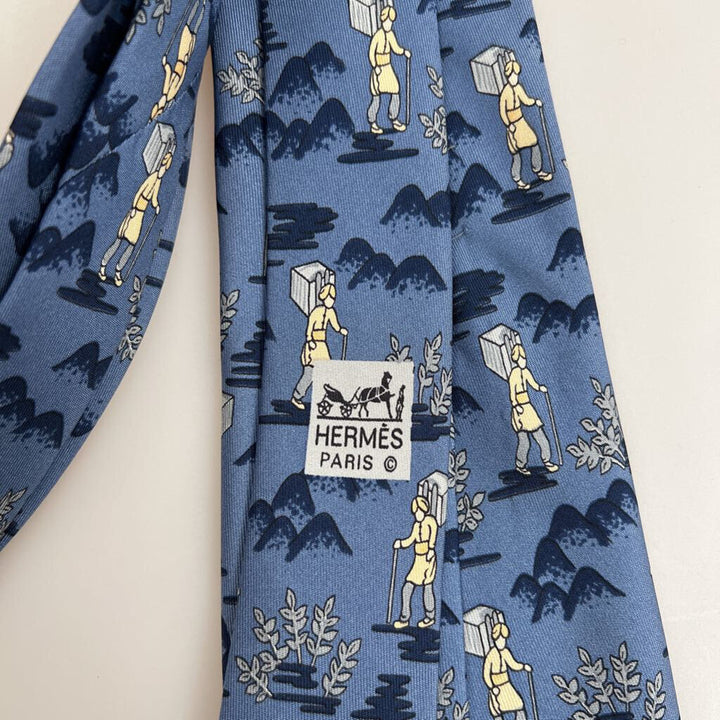 Hermes silk tie - mountaineers