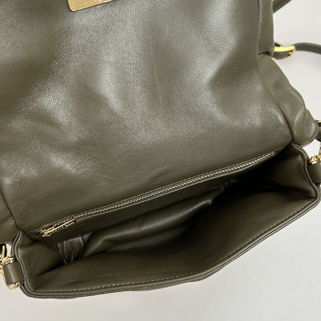 Loewe Mini Goya Lambskin Puffer Bag Khaki Green