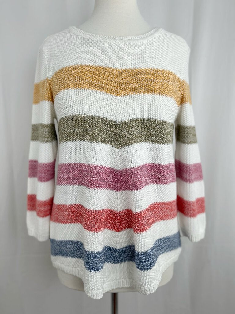 Cotton Country Stripe Cotton Knit Sweater Size S